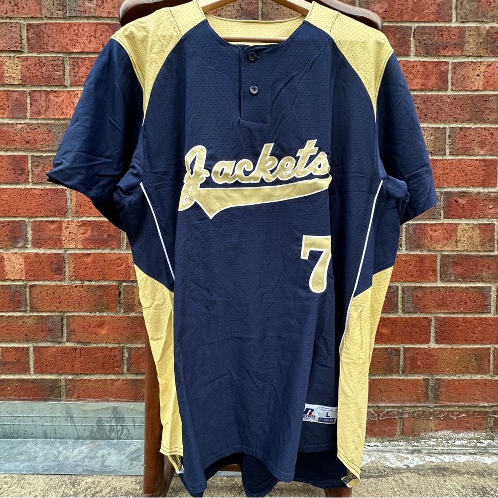 NWT Russell Athletic 2013 Player’s Sample Georgia Tech Jackets Baseball Jersey L